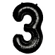 Paper Dreams Black Foil Balloon Number 3 | 86cm