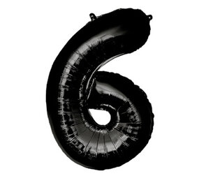 Paper Dreams Ballon noir métallisé numéro 6 | 86 cm