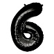 Paper Dreams Black Foil Balloon Number 6 | 86cm