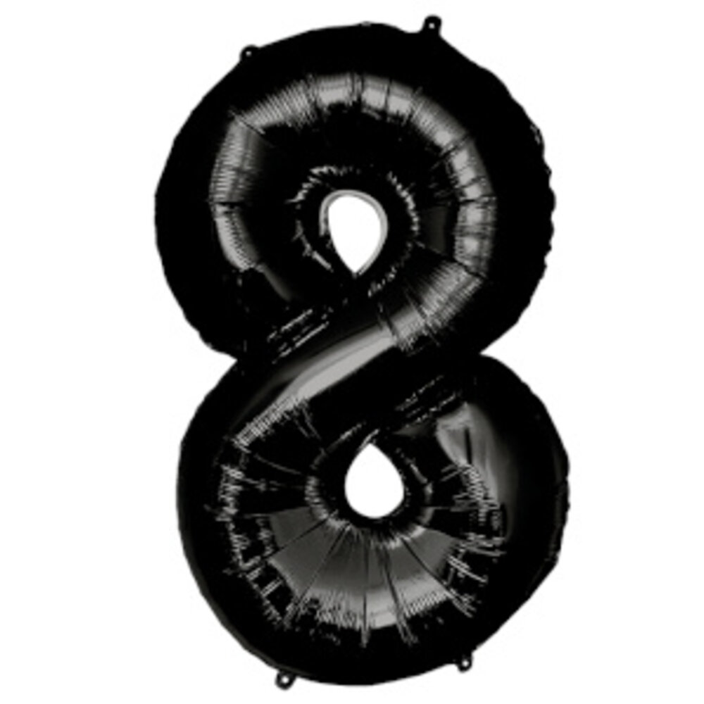 Paper Dreams Schwarzer Folienballon, Zahl 8 | 86 cm