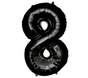 Paper Dreams Zwarte Folie Ballon Cijfer 8 | 86cm Paper Dreams Zwarte Folie Ballon Cijfer 8 | 86cm