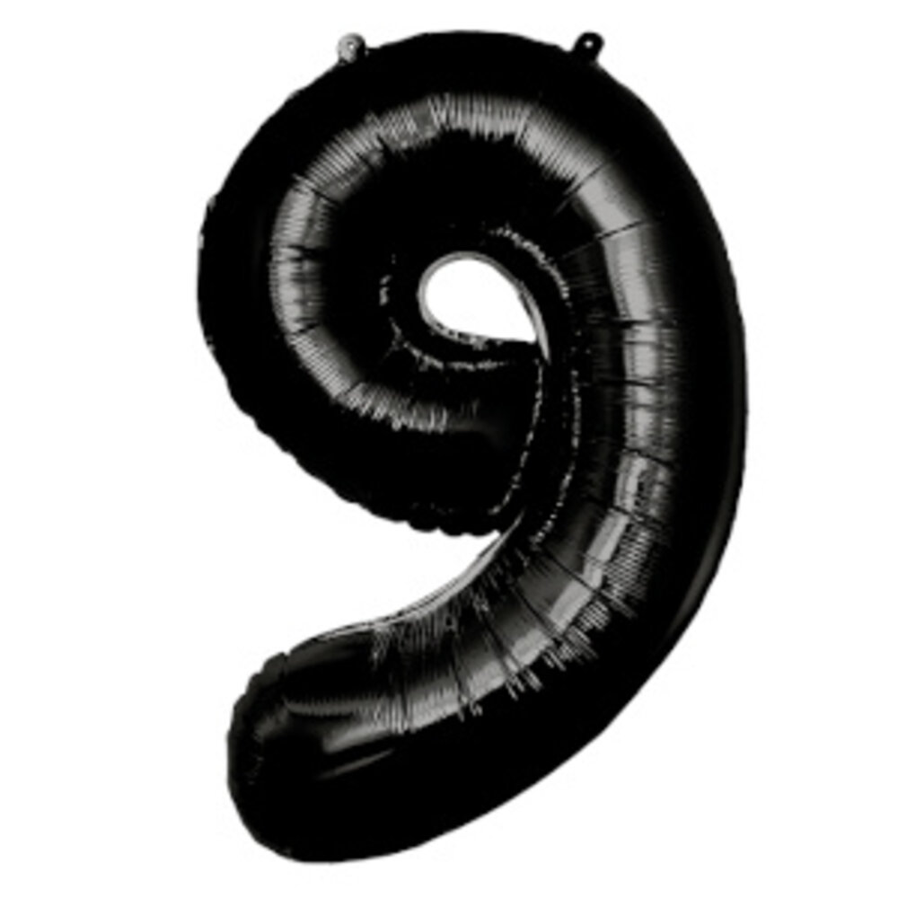 Paper Dreams Zwarte Folie Ballon Cijfer 9 | 86cm Paper Dreams Zwarte Folie Ballon Cijfer 9 | 86cm