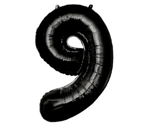 Paper Dreams Schwarzer Folienballon mit der Zahl 9 | 86 cm