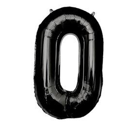 Paper Dreams Ballon noir métallisé numéro 0 | 86 cm