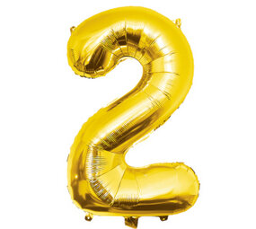 Paper Dreams Goud Folie Ballon Cijfer 2 | 86cm