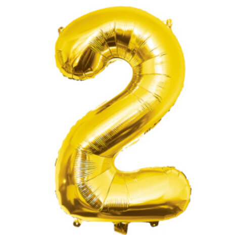 Paper Dreams Goud Folie Ballon Cijfer 2 | 86cm Paper Dreams Goud Folie Ballon Cijfer 2 | 86cm