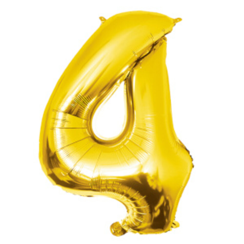 Paper Dreams Goldener Folienballon mit der Zahl 4 | 86 cm
