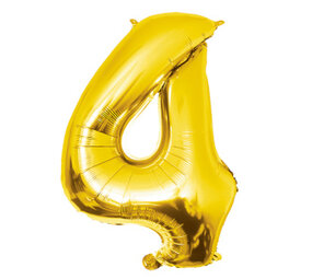 Paper Dreams Goud Folie Ballon Cijfer 4 | 86cm Paper Dreams Goud Folie Ballon Cijfer 4 | 86cm