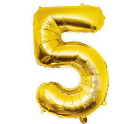 Paper Dreams Goud Folie Ballon Cijfer 5 | 86cm Paper Dreams Goud Folie Ballon Cijfer 5 | 86cm