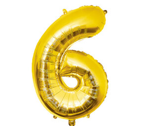 Paper Dreams Goud Folie Ballon Cijfer 6 | 86cm Paper Dreams Goud Folie Ballon Cijfer 6 | 86cm