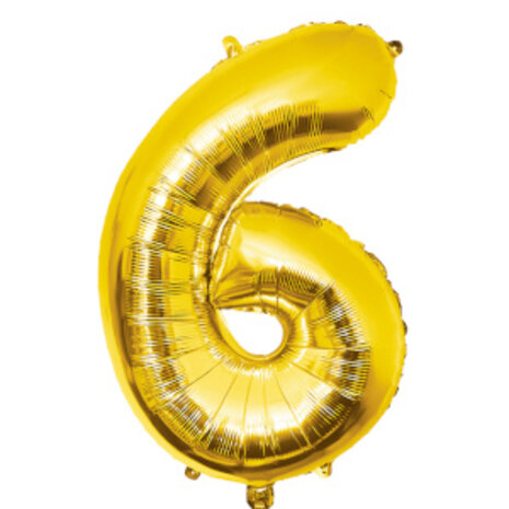Paper Dreams Goud Folie Ballon Cijfer 6 | 86cm Paper Dreams Goud Folie Ballon Cijfer 6 | 86cm