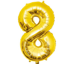 Paper Dreams Goldener Folienballon, Zahl 8 | 86 cm