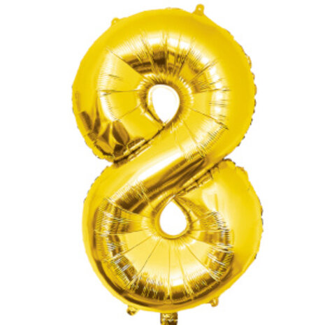 Paper Dreams Goud Folie Ballon Cijfer 8 | 86cm Paper Dreams Goud Folie Ballon Cijfer 8 | 86cm