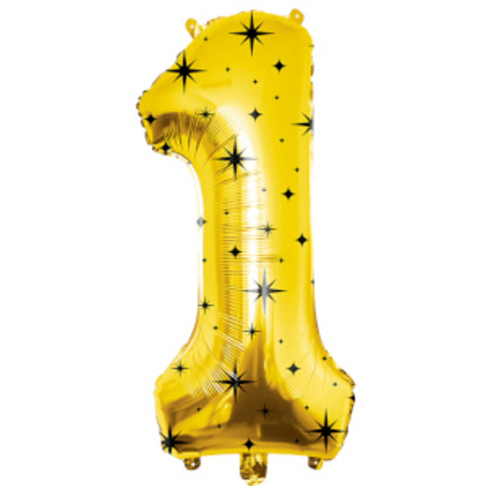 Paper Dreams Goud Folie Ballon Cijfer 1 Classy | 86cm