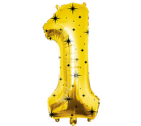Paper Dreams Goldfolienballon Nummer 1, edel | 86 cm