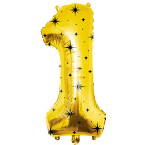 Paper Dreams Goud Folie Ballon Cijfer 1 Classy | 86cm