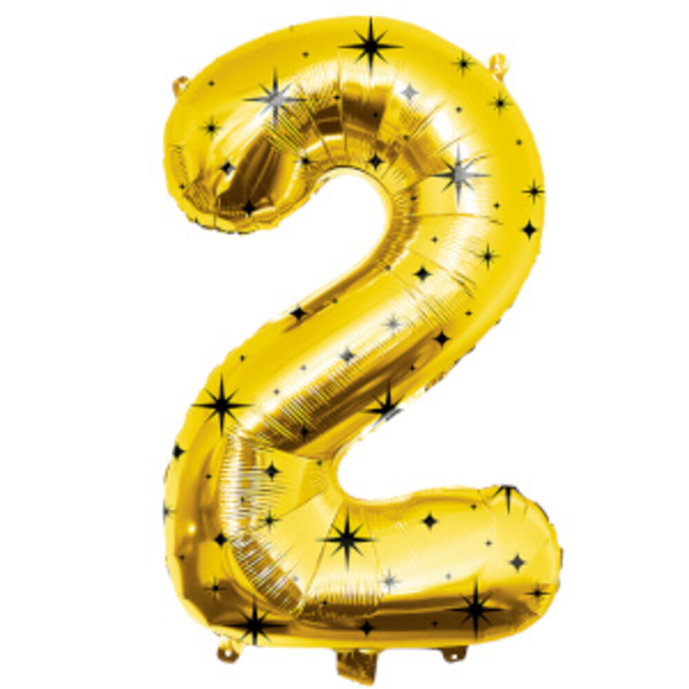 Paper Dreams Goud Folie Ballon Cijfer 2 Classy | 86cm