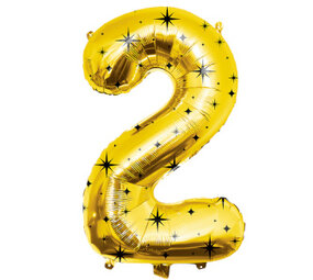 Paper Dreams Goud Folie Ballon Cijfer 2 Classy | 86cm Paper Dreams Goud Folie Ballon Cijfer 2 Classy | 86cm