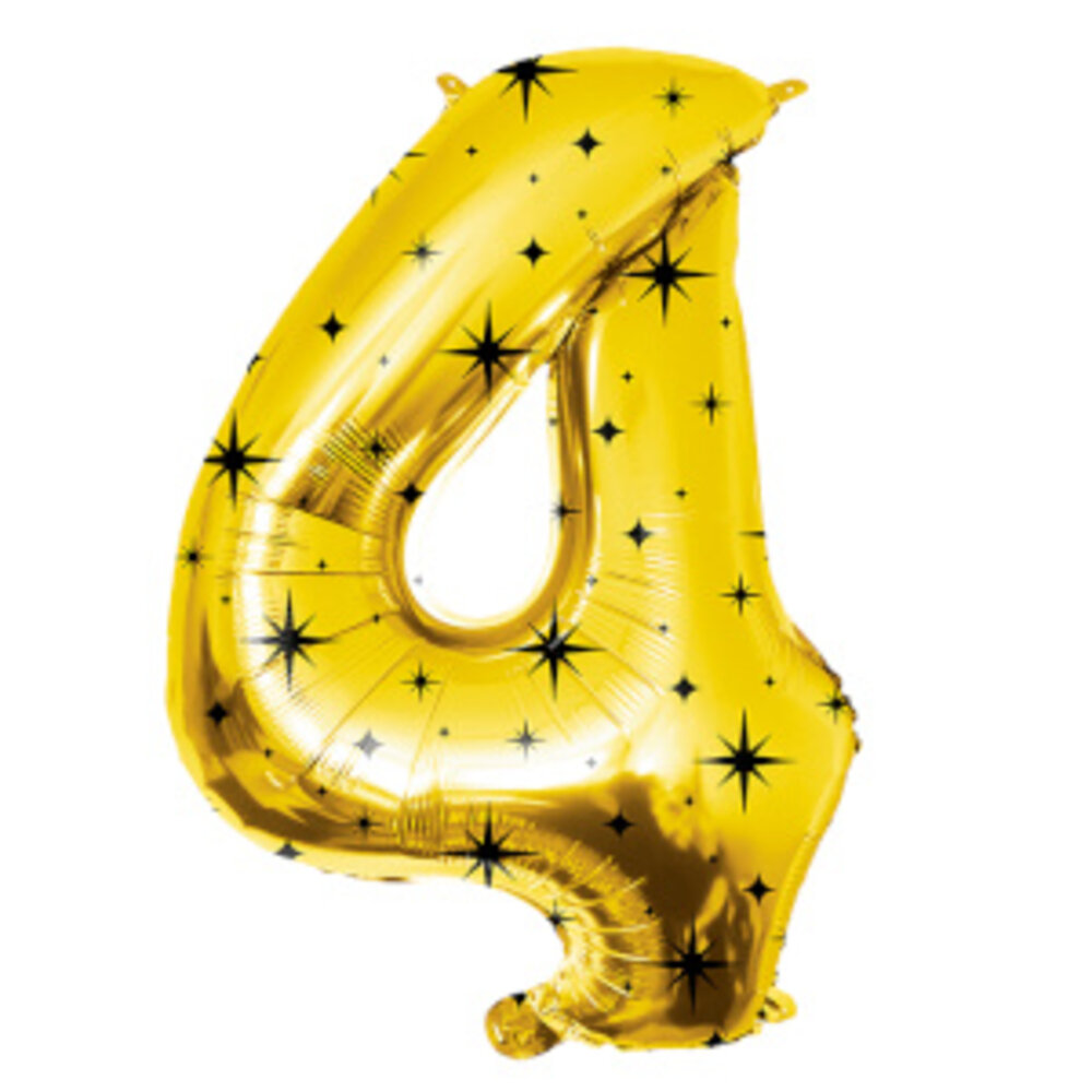 Paper Dreams Goud Folie Ballon Cijfer 4 Classy | 86cm Paper Dreams Goud Folie Ballon Cijfer 4 Classy | 86cm