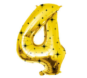 Paper Dreams Goud Folie Ballon Cijfer 4 Classy | 86cm Paper Dreams Goud Folie Ballon Cijfer 4 Classy | 86cm