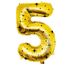 Paper Dreams Goud Folie Ballon Cijfer 5 Classy | 86cm Paper Dreams Goud Folie Ballon Cijfer 5 Classy | 86cm