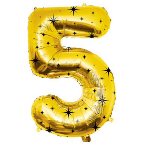 Paper Dreams Gold Foil Balloon Number 5 Classy | 86cm