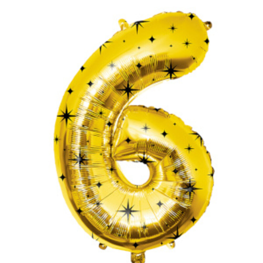 Paper Dreams Goldfolienballon Nummer 6, edel | 86 cm