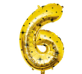 Paper Dreams Gold Foil Balloon Number 6 Classy | 86cm