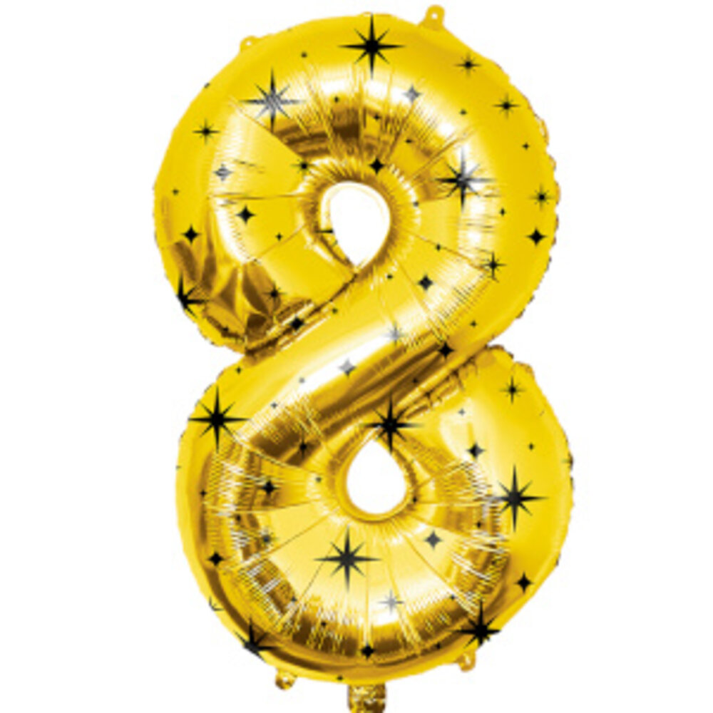 Paper Dreams Goud Folie Ballon Cijfer 8 Classy | 86cm