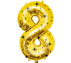Paper Dreams Goud Folie Ballon Cijfer 8 Classy | 86cm Paper Dreams Goud Folie Ballon Cijfer 8 Classy | 86cm
