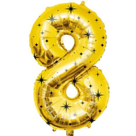 Paper Dreams Goud Folie Ballon Cijfer 8 Classy | 86cm
