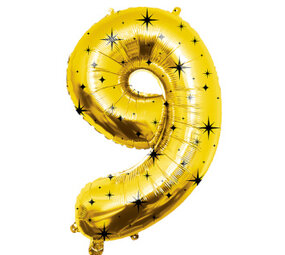 Paper Dreams Goldfolienballon Nummer 9, edel | 86 cm