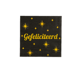 Paper Dreams Servetten Gefeliciteerd Classy 33x33cm | 16 stuks Paper Dreams Servetten Gefeliciteerd Classy 33x33cm | 16 stuks