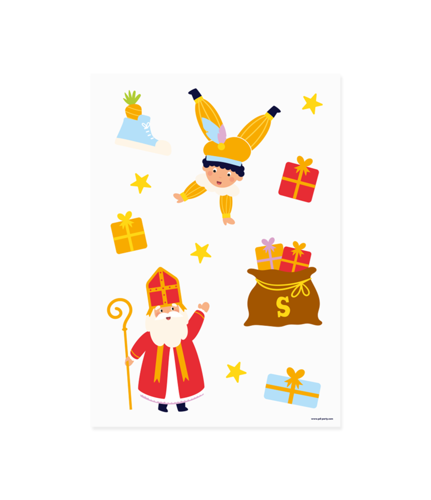 Paper Dreams Raamstickers Sint & Piet 34 stickers | 4 vellen Paper Dreams Raamstickers Sint & Piet 34 stickers | 4 vellen