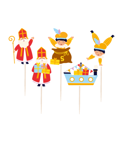 Paper Dreams Cocktail Prikkers Sint & Piet 6,5cm | 16 stuks Paper Dreams Cocktail Prikkers Sint & Piet 6,5cm | 16 stuks