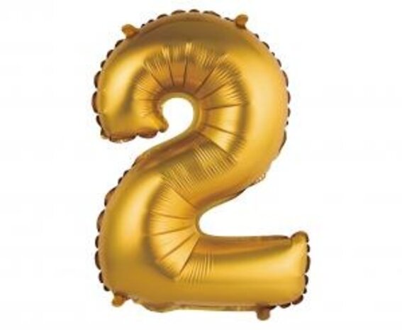 Godan Matte Gold Foil Balloon Number 2 | 35cm