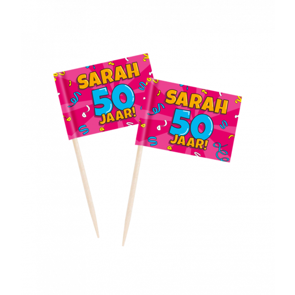 Paper Dreams Sarah Cartoon Cocktail 50 jaar Prikkers 6,5cm | 50 stuks Paper Dreams Sarah Cartoon Cocktail 50 jaar Prikkers 6,5cm | 50 stuks