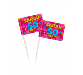 Paper Dreams Piques à cocktails Sarah Cartoon Cocktail 50 ans, 6,5 cm | 50 pièces