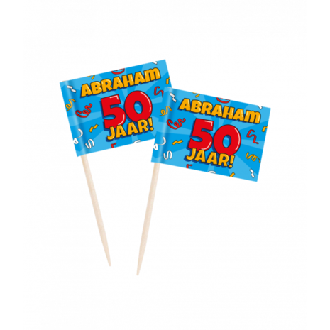 Paper Dreams Abraham-Cartoon-Cocktailspieße zum 50-jährigen Jubiläum, 6,5 cm | 50 Stück
