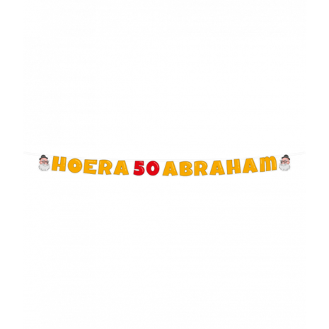 Paper Dreams Abraham-Cartoon-Buchstabengirlande zum 50. Geburtstag, 17 x 250 cm | pro Stück