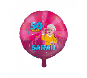 Paper Dreams Ballon à l'hélium Sarah Cartoon 50 ans, 46 cm, dégonflé | à l'unité