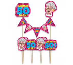 Paper Dreams Sarah Cartoon 50 jaar Taart Toppers | per stuk Paper Dreams Sarah Cartoon 50 jaar Taart Toppers | per stuk