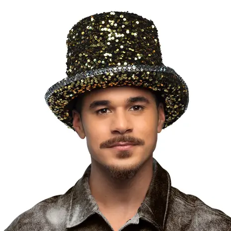 Boland Chapeau de fête à paillettes dorées | à l'unité