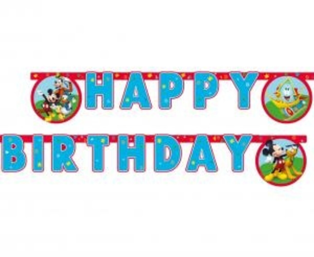 Procos Party Guirlande de lettres Mickey Mouse « Joyeux anniversaire » 200 cm | à l'unité