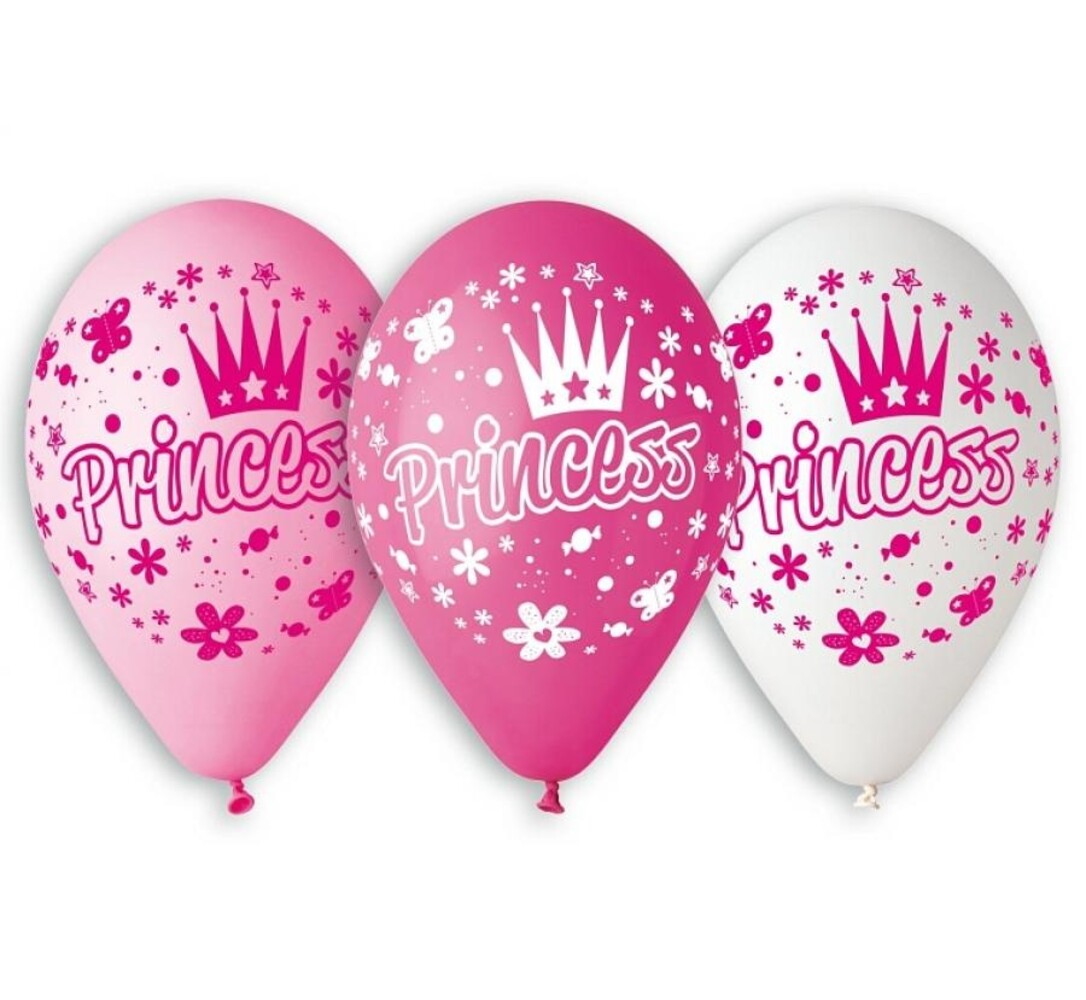 Procos Party Prinzessinnen-Luftballons 28 cm | 5 Stück