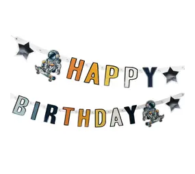 Boland Ruimtevaart Happy Birthday Letterslinger 250cm | per stuk Boland Ruimtevaart Happy Birthday Letterslinger 250cm | per stuk