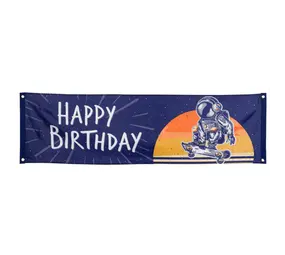 Boland Ruimtevaart Happy Birthday Banner 50x180cm | per stuk Boland Ruimtevaart Happy Birthday Banner 50x180cm | per stuk