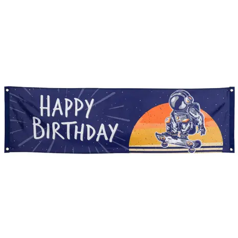 Boland Ruimtevaart Happy Birthday Banner 50x180cm | per stuk Boland Ruimtevaart Happy Birthday Banner 50x180cm | per stuk