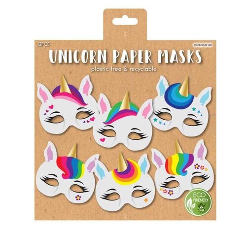 Henbrandt Eenhoorn Maskers | 12 stuks Henbrandt Eenhoorn Maskers | 12 stuks
