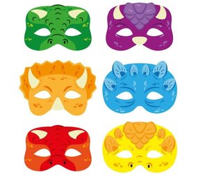 Henbrandt Dinosaurus Maskers | 12 stuks Henbrandt Dinosaurus Maskers | 12 stuks